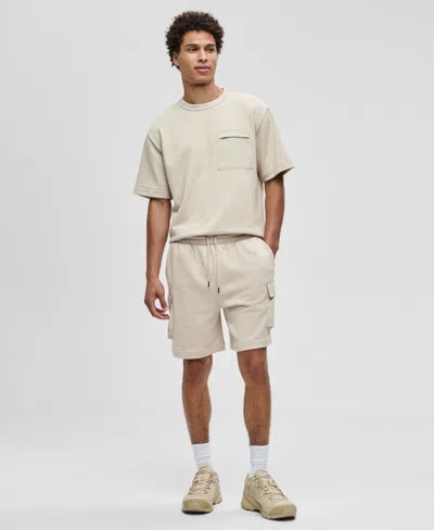 Mode Of One Men's Regular-fit Printed 7" French Terry Cargo Shorts, Exclusively At Macy's In Sand