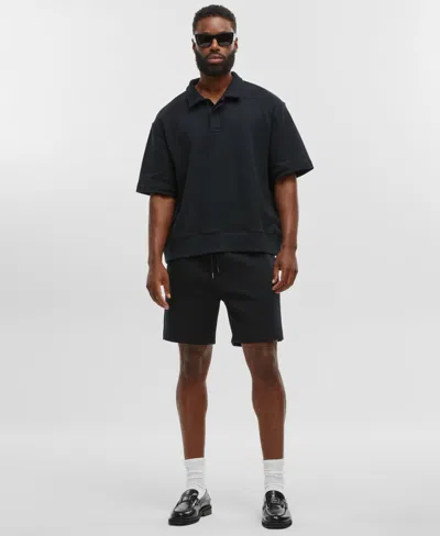 Mode Of One Men's Regular-fit Pull-on Track Shorts, Created For Macy's In Deep Black