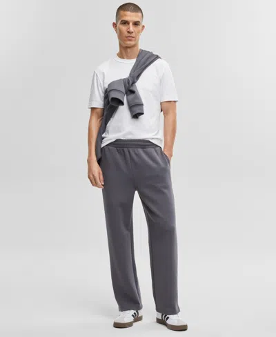 Mode Of One Men's Regular-fit Track Pants, Created For Macy's In Ebony Grey