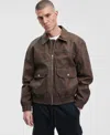 Mode Of One Men's Relaxed Faux-leather Jacket, Macy's Exclusive In Brown