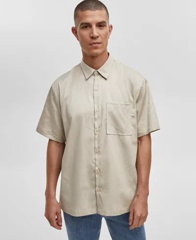 Mode Of One Men's Relaxed-fit Button-down Shirt, Created For Macy's In Dark Ecru