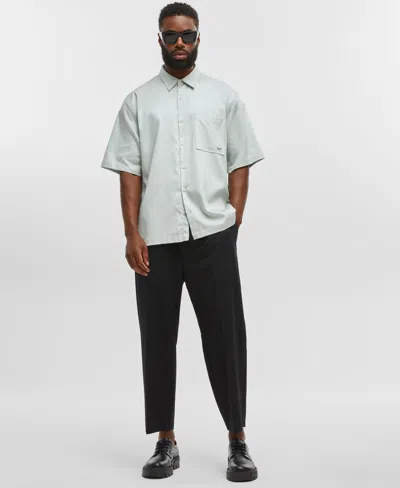 Mode Of One Men's Relaxed-fit Button-down Shirt, Created For Macy's In Iced Mint