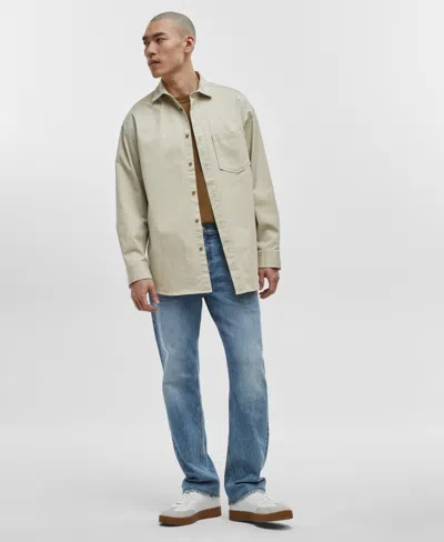 Mode Of One Men's Relaxed-fit Button-down Twill Shirt, Created For Macy's In Dark Ecru