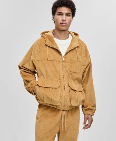 Mode Of One Men's Relaxed-fit Corduroy Hoodie Jacket, Macy's Exclusive In Brown