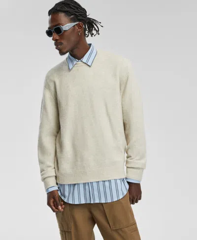 Mode Of One Men's Relaxed-fit Cozy Sweater, Created For Macy's In Dark Ecru
