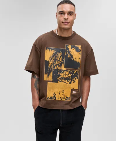 Mode Of One Men's Relaxed-fit Digital Photo Print T-shirt, Macy's Exclusive In Brown