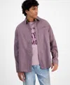 Mode Of One Men's Relaxed-fit Flannel Shirt, Created For Macy's In Soft Moon