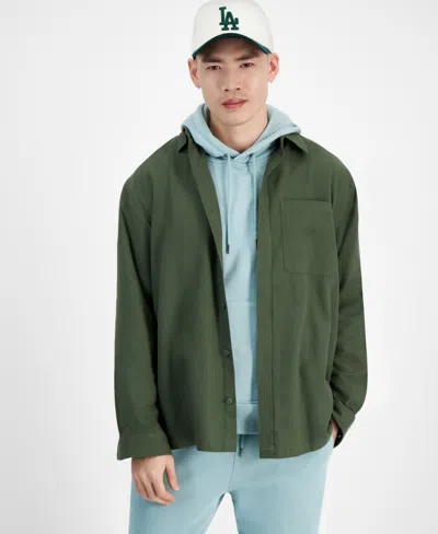 Mode Of One Men's Relaxed-fit Flannel Shirt, Created For Macy's In Wild Ivy