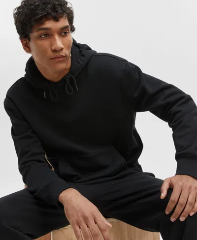 Mode Of One Men's Relaxed-fit Fleece Hoodie, Created For Macy's In Deep Black