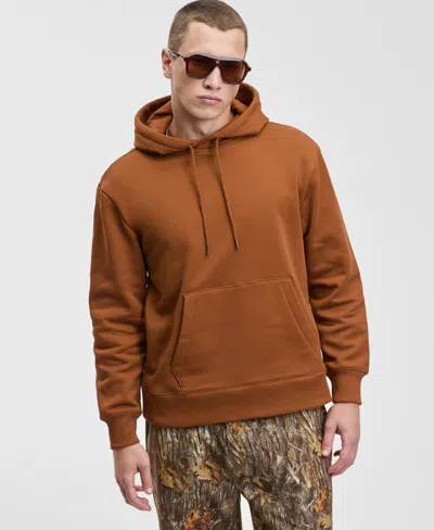 Mode Of One Men's Relaxed-fit Fleece Hoodie, Created For Macy's In Orange