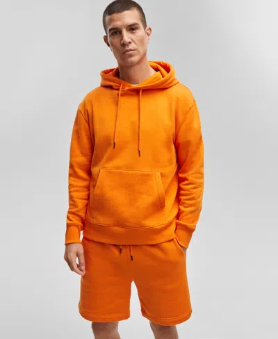 Mode Of One Men's Relaxed-fit Fleece Hoodie, Created For Macy's In Voltage Orange