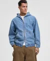 Mode Of One Men's Relaxed-fit Full-zip Denim Hoodie, Exclusively At Macy's