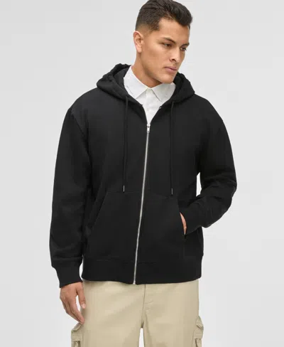 Mode Of One Men's Relaxed-fit Full-zip French Terry Hoodie, Exclusively At Macy's In Deep Black