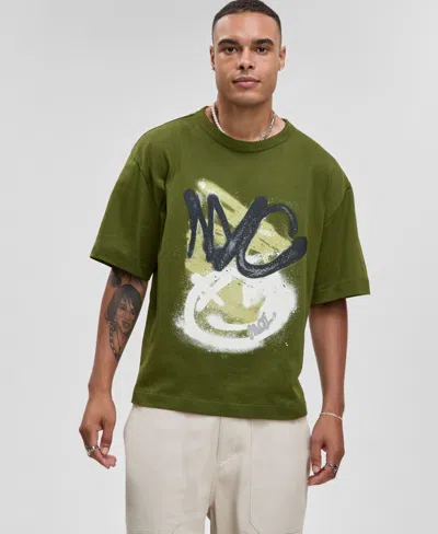 Mode Of One Men's Relaxed-fit Graffiti Graphic T-shirt, Macy's Exclusive In Green