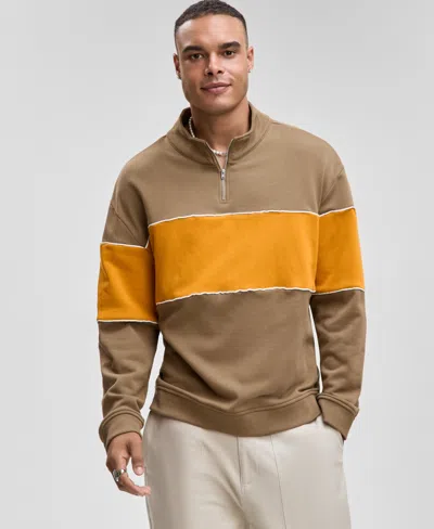 Mode Of One Men's Relaxed-fit Half-zip Sweatshirt, Macy's Exclusive In Multi