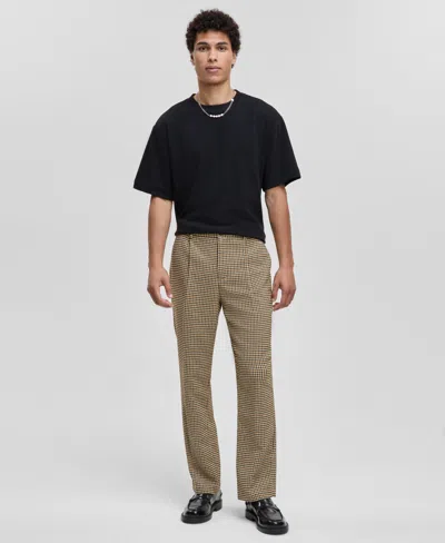Mode Of One Men's Relaxed-fit Houndstooth Pants, Macy's Exclusive In Black