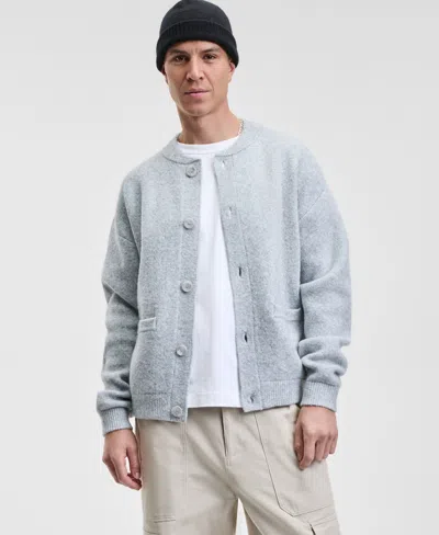 Mode Of One Men's Relaxed Fit Long Sleeve Button-front Cardigan Sweater-jacket, Macy's Exclusive In Blue