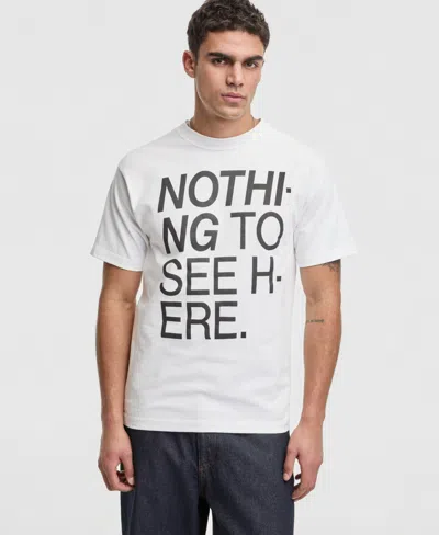 Mode Of One Men's Relaxed-fit "nothing To See Here' Graphic T-shirt, Macy's Exclusive In White