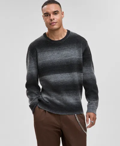 Mode Of One Men's Relaxed-fit Ombre Crewneck Sweater, Macy's Exclusive In Black