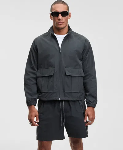 Mode Of One Men's Relaxed Fit Pieced Zip-front Track Jacket, Macy's Exclusive In Multi
