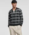 Mode Of One Men's Relaxed-fit Plaid Zipper Sweater, Macy's Exclusive In Gray