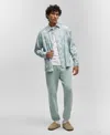 Mode Of One Men's Relaxed-fit Printed Button-up Shirt, Created For Macy's In Blue Fin