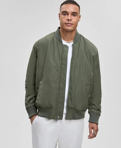 Mode Of One Men's Relaxed-fit Reversible Bomber Jacket, Macy's Exclusive In Green