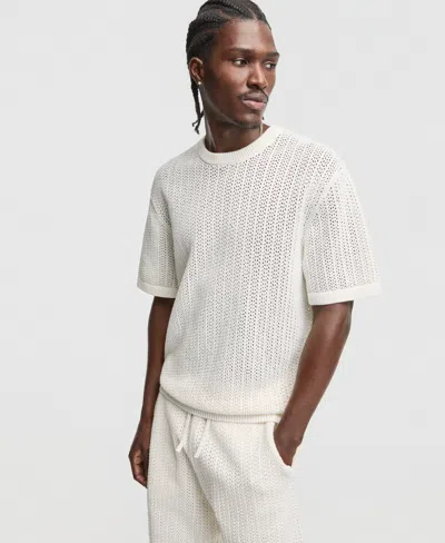 Mode Of One Men's Relaxed-fit Rio Crewneck Short-sleeve Sweater, Macy's Exclusive In White