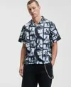 Mode Of One Men's Relaxed Fit Short Sleeve Abstract Print Button-front Camp Shirt, Macy's Exclusive In Multi