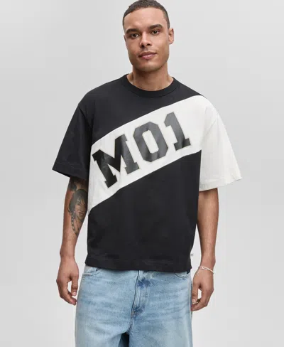 Mode Of One Men's Relaxed Fit Short Sleeve Color Block Logo T-shirt