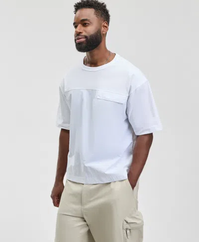 Mode Of One Men's Relaxed Fit Short Sleeve Crewneck Pocket T-shirt, Macy's Exclusive In White