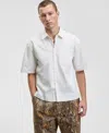 Mode Of One Men's Relaxed Fit Short Sleeve Ripstop Button-front Shirt, Macy's Exclusive In White