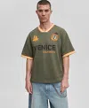 Mode Of One Men's Relaxed Fit Short Sleeve Waffle-knit Logo T-shirt In Green