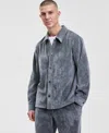 Mode Of One Men's Relaxed Fit Snap Front Soft Overshirt, Macy's Exclusive In Gray