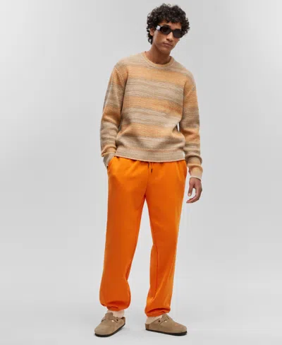 Mode Of One Men's Relaxed-fit Stripe Crewneck Sweater, Created For Macy's In Mango Sorbet