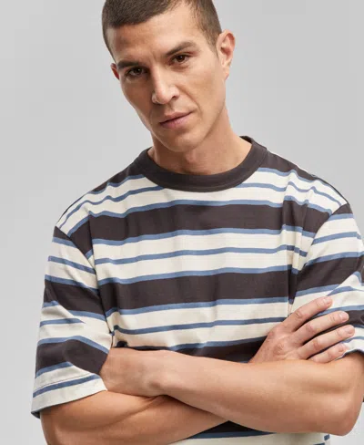 Mode Of One Men's Relaxed-fit Stripe T-shirt, Exclusively At Macy's In Combo B Jet Grey