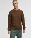 Mode Of One Men's Relaxed-fit Textured Sweater, Macy's Exclusive In Brown