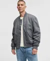 Mode Of One Men's Relaxed-fit Twill Bomber Jacket, Macy's Exclusive In Gray