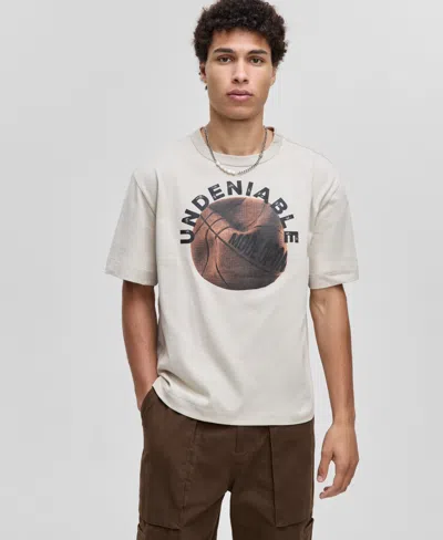 Mode Of One Men's Relaxed-fit Undeniable Basketball Graphic T-shirt, Macy's Exclusive In Neutral