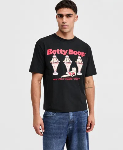 Mode Of One Men's Relaxed-fit Betty Boop Ice Cream Graphic T-shirt, Macy's Exclusive In Multi