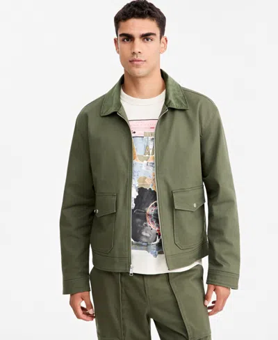 Mode Of One Men's Relaxed-fit Corduroy-collar Shirt Jacket, Macy's Exclusive In Green