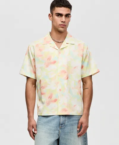 Mode Of One Men's Relaxed-fit Floral Short-sleeve Shirt, Macy's Exclusive In Pink