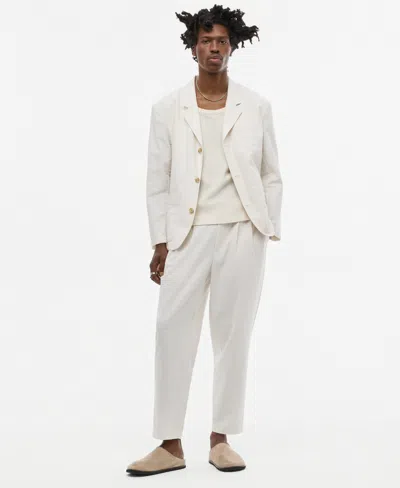 Mode Of One Men's Relaxed-fit Oxford Linen-blend Pants, Macy's Exclusive In White