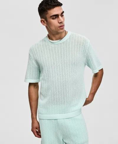 Mode Of One Men's Relaxed-fit Rio Crewneck Short-sleeve Sweater, Macy's Exclusive In Green