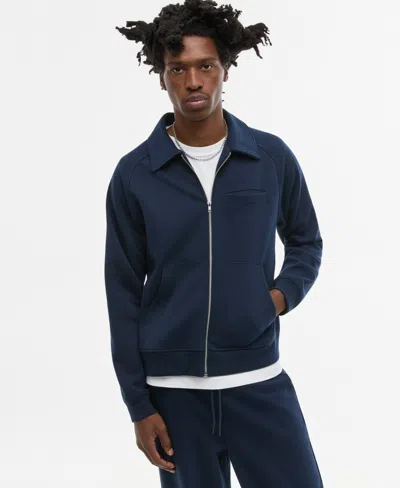 Mode Of One Men's Relaxed-fit Sweatshirt-knit Jacket, Macy's Exclusive In Blue