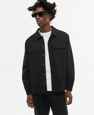 Mode Of One Men's Relaxed-fit Utility Overshirt, Macy's Exclusive In Black