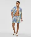 Mode Of One Men's Retro Wave Regular-fit Printed Swim Trunks, Exclusively At Macy's In Lazulite