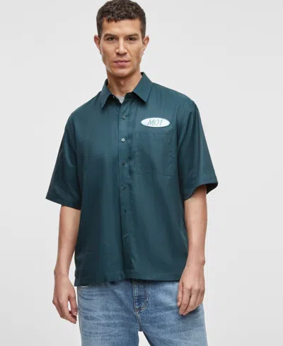 Mode Of One Men's Short-sleeve Button-front Patch Pocket Shirt, Exclusively At Macy's In Deep Malachite