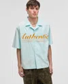Mode Of One Men's Short-sleeve Camp Collar Graphic Button-up Shirt, Exclusively At Macy's In Delicate B