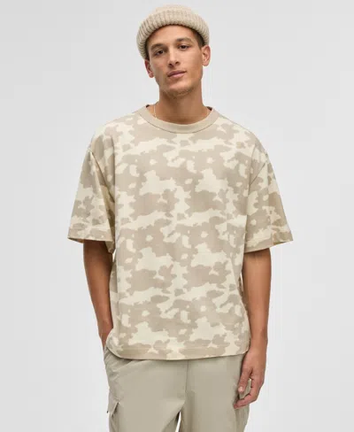 Mode Of One Men's Short-sleeve Cotton Relaxed-fit Party T-shirt, Exclusively At Macy's In Dark Ecru